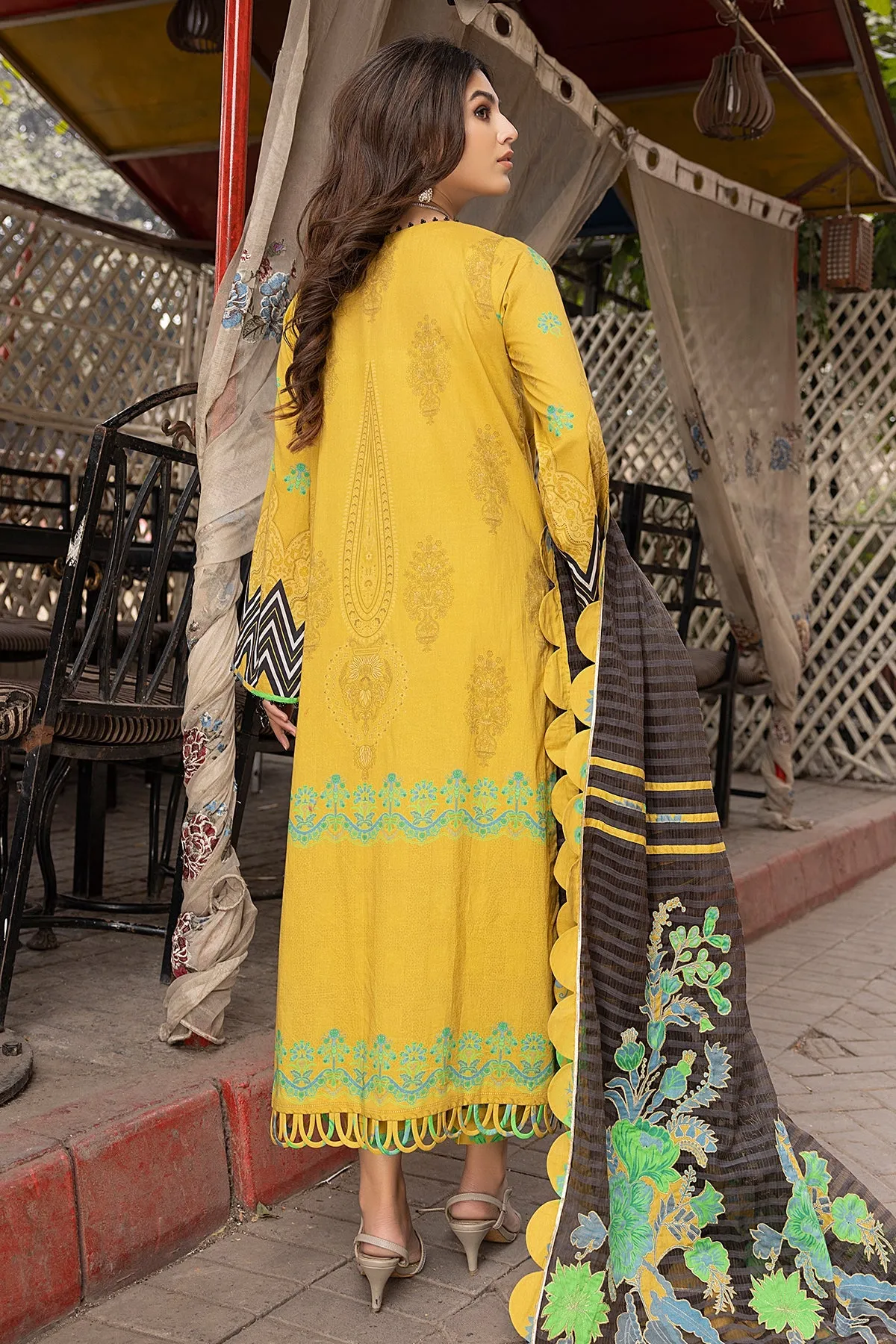 3-Pc Charizma Unstitched Printed Lawn With Embroidered Dupatta CPE23-12