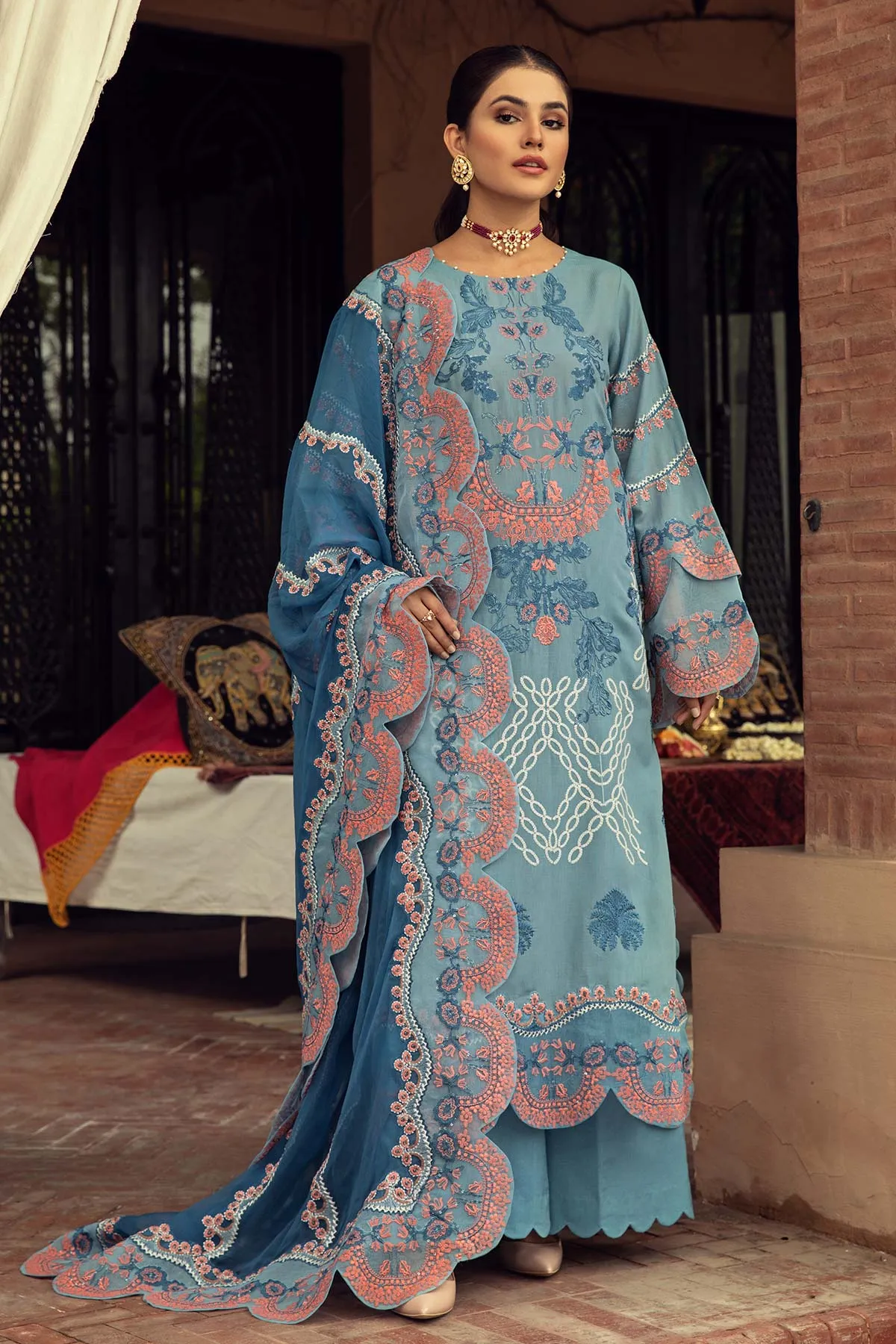 3-Pc Embroidered Unstitched Signature Eid Collection ED-04