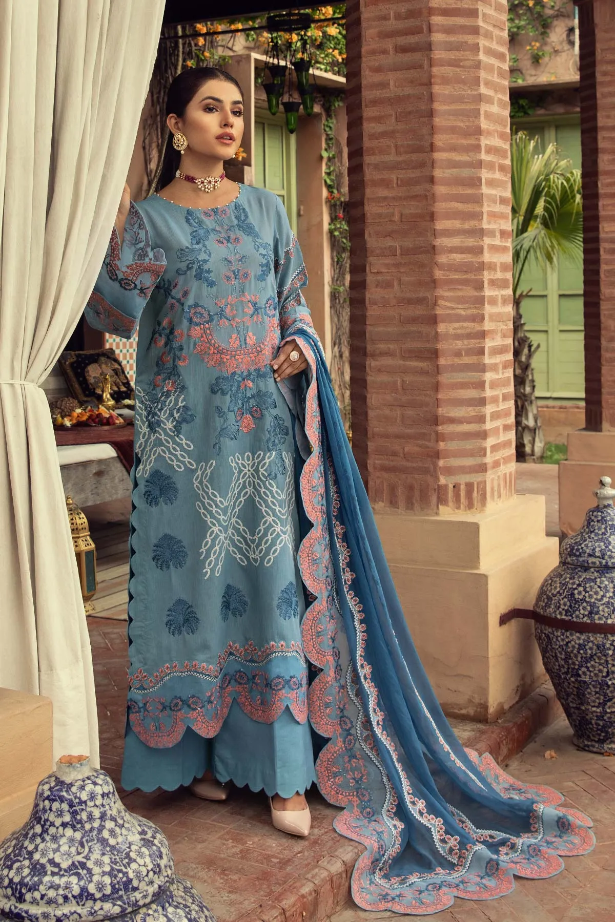 3-Pc Embroidered Unstitched Signature Eid Collection ED-04