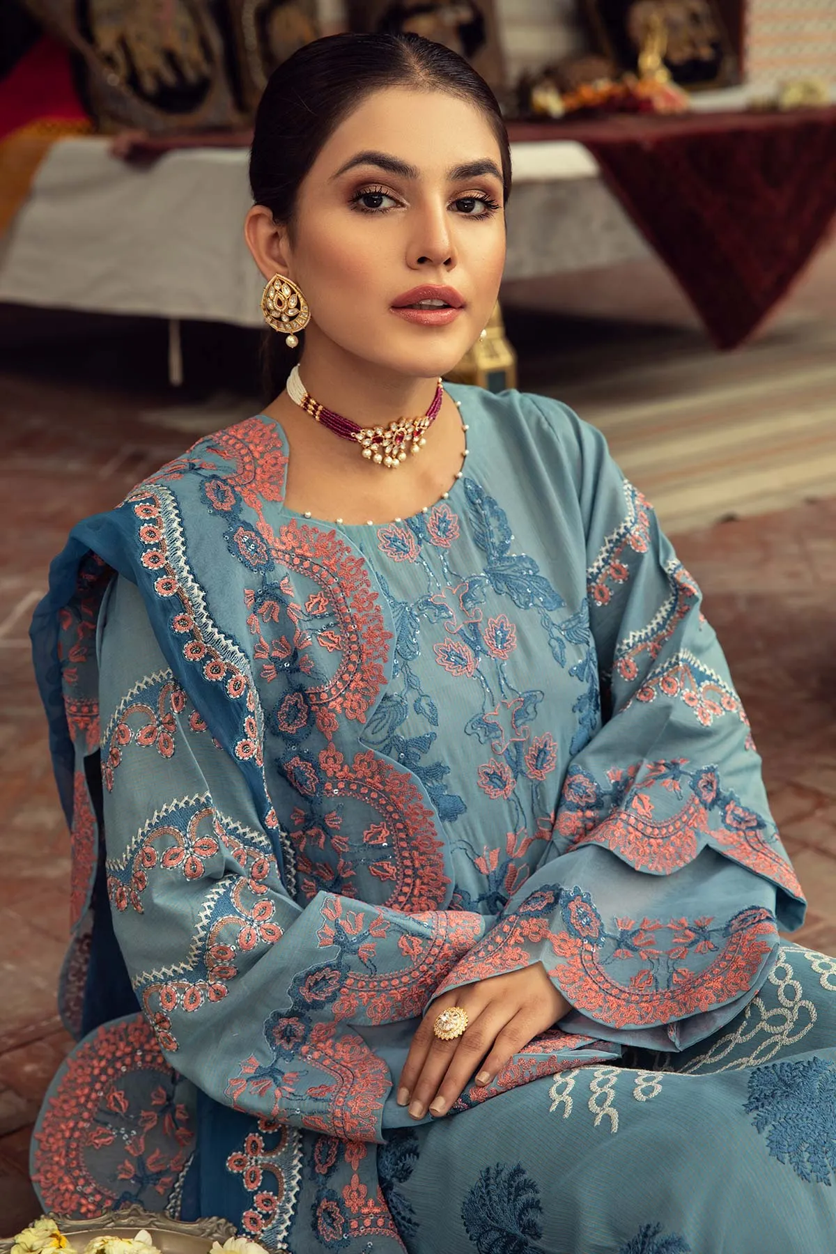 3-Pc Embroidered Unstitched Signature Eid Collection ED-04