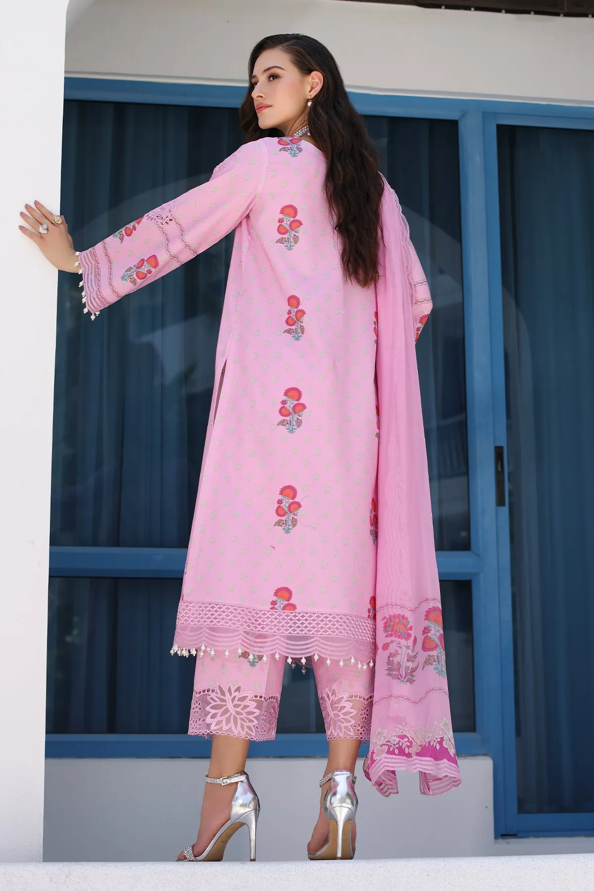 3-PC UNSTITCHED EMBROIDERED LAWN SHIRT WITH EMBROIDERED CHIFFON DUPATTA  CN4-17