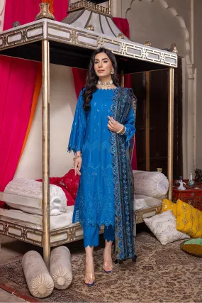 3 Pc Unstitched Embroidered Luxury Lawn CLM-06