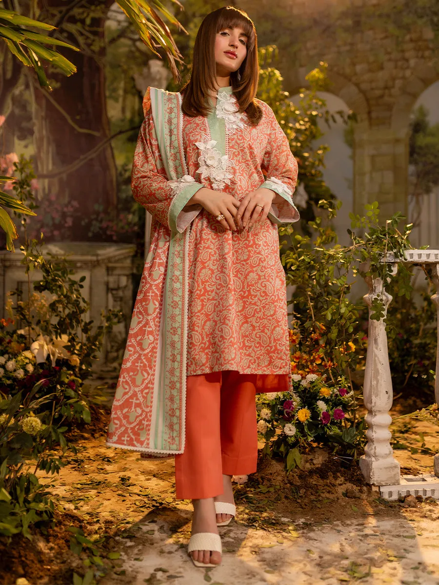 3pc Unstitched Lawn Suit