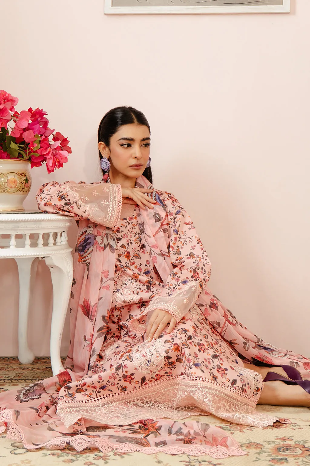 Afrozeh Malina Embroidered Luxury Lawn Unstitched 3Pc Suit AL-24-V3-02 CALEN