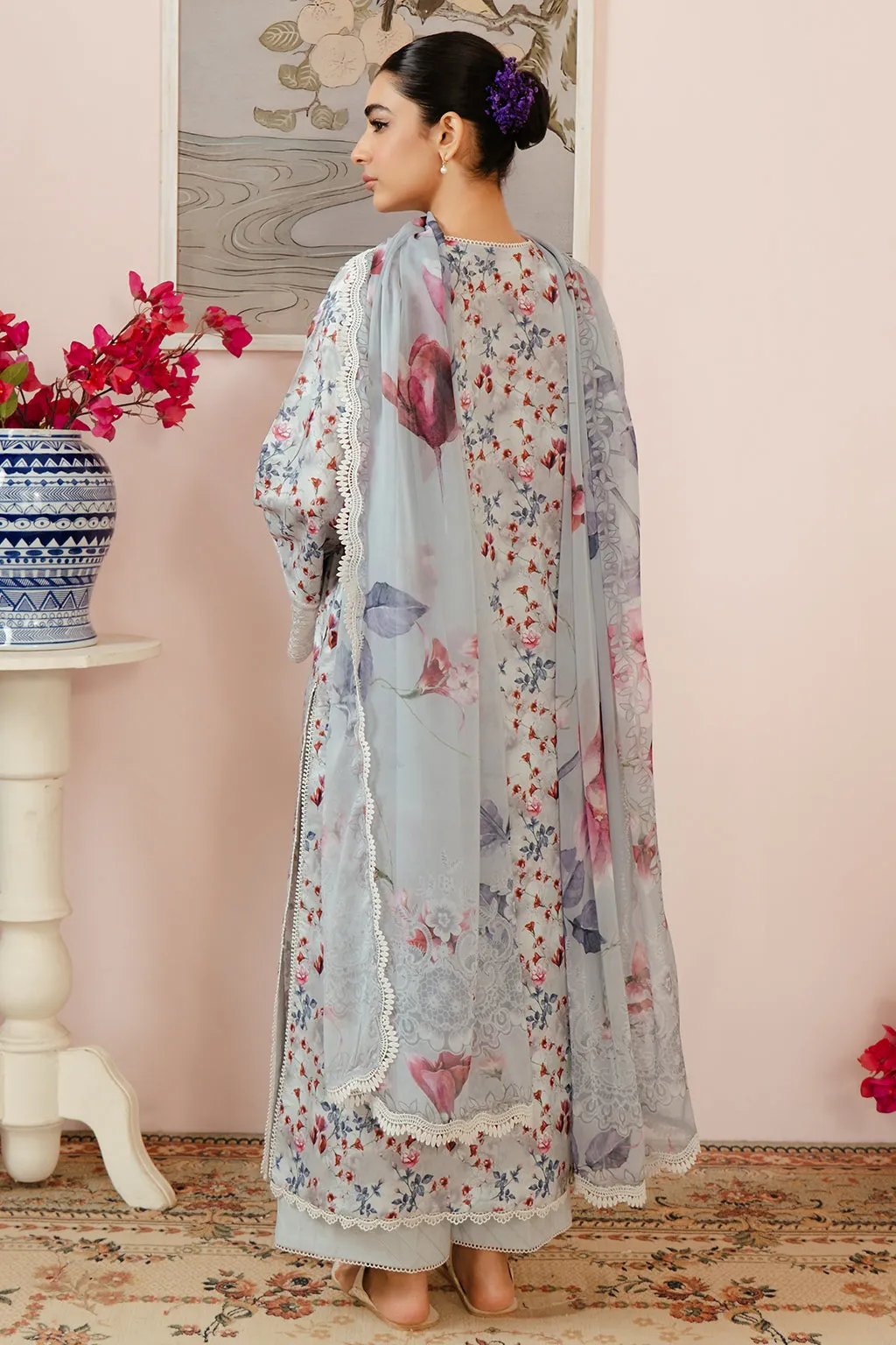 Afrozeh Malina Embroidered Luxury Lawn Unstitched 3Pc Suit AL-24-V3-04 EVORA