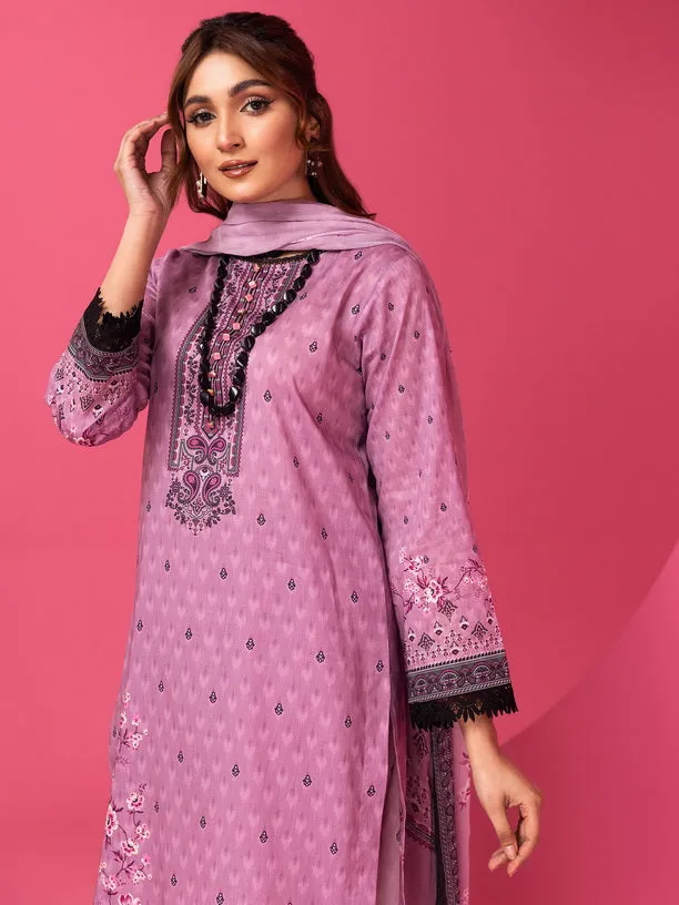 Al Kareem Gul-e-Lala Digital Printed Lawn Unstitched 3Pc Suit D-2544