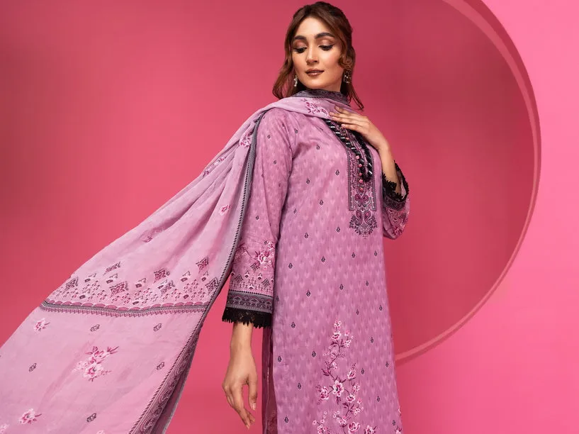 Al Kareem Gul-e-Lala Digital Printed Lawn Unstitched 3Pc Suit D-2544