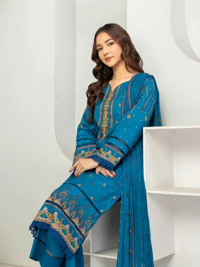 Al Kareem Gul-e-Lala Digital Printed Lawn Unstitched 3Pc Suit D-2559