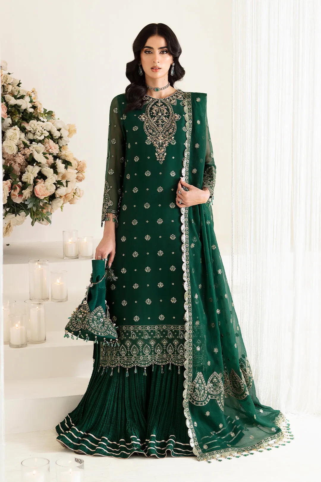 Alizeh Fashion Reena Handcrafted Chiffon Unstitched 3Pc Suit AF-HM-4010-Stella