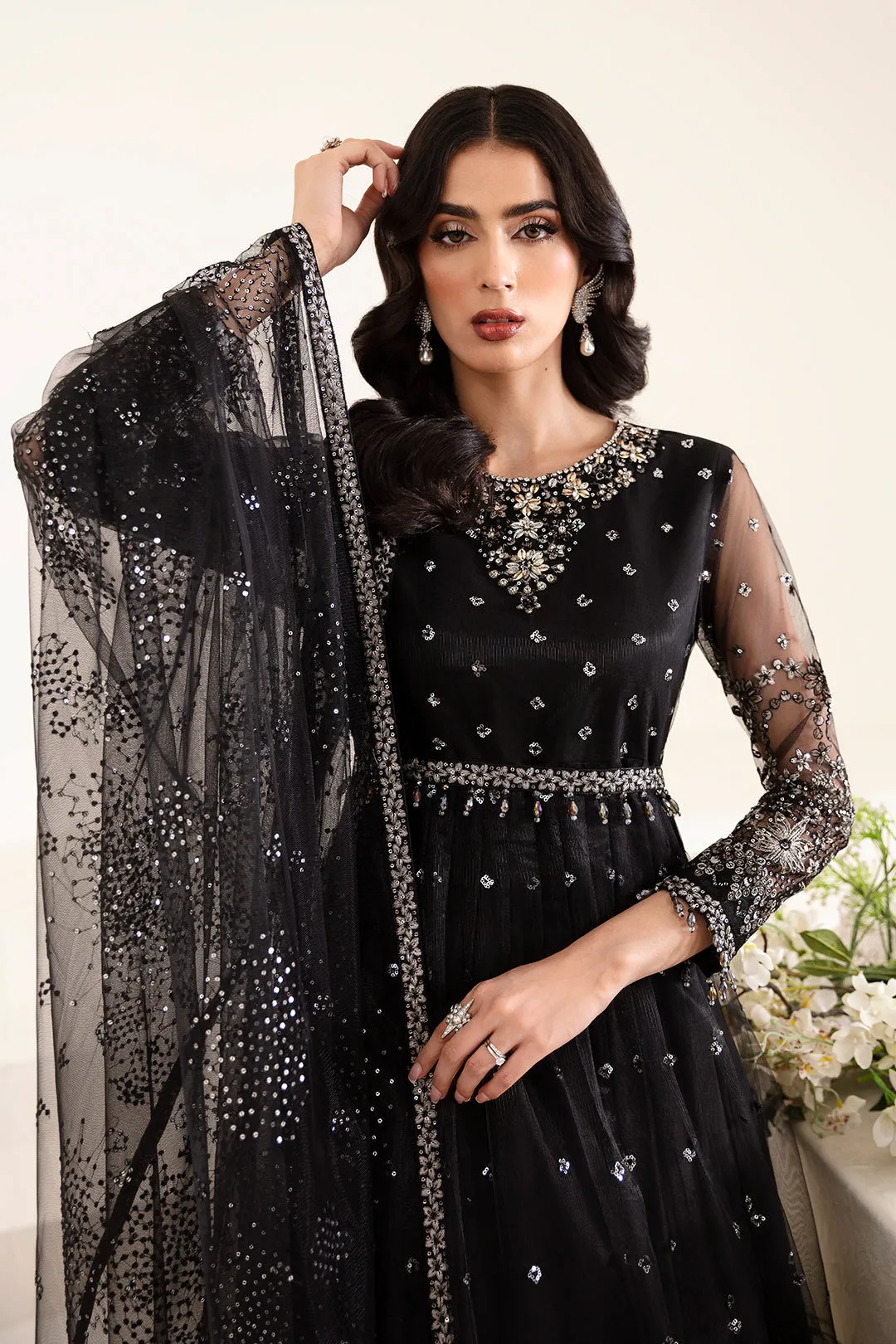 Alizeh Fashion Reena Handcrafted Net Unstitched 3Pc Suit AF-HM-4017-Lucent