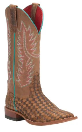 Anderson Bean Women's Macie Bean Toast and Honey Woven Square Toe Cowboy Boots