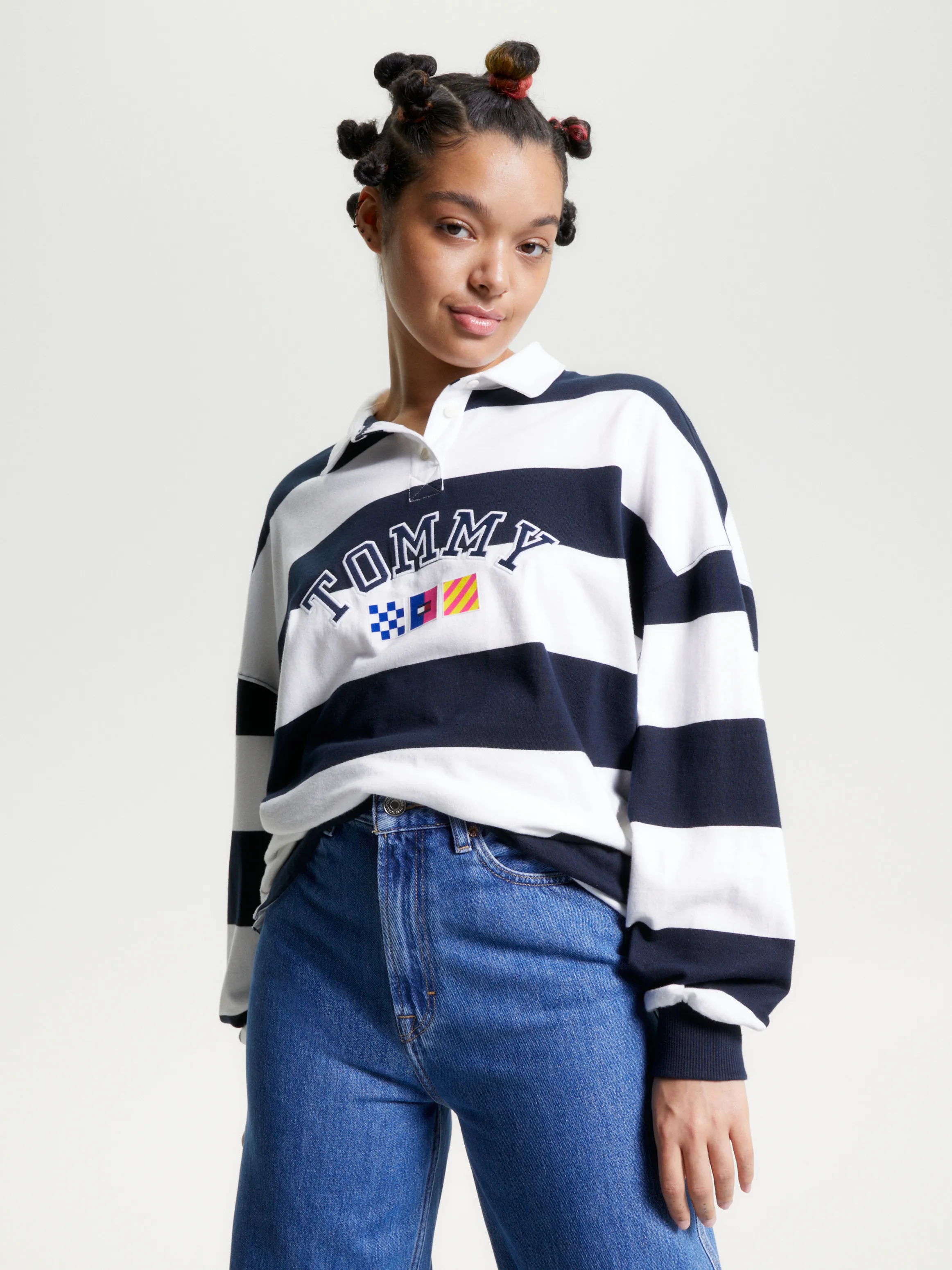 Archive Stripe Oversized Fit Rugby Shirt | Sweatshirts & Hoodies | Tommy Jeans