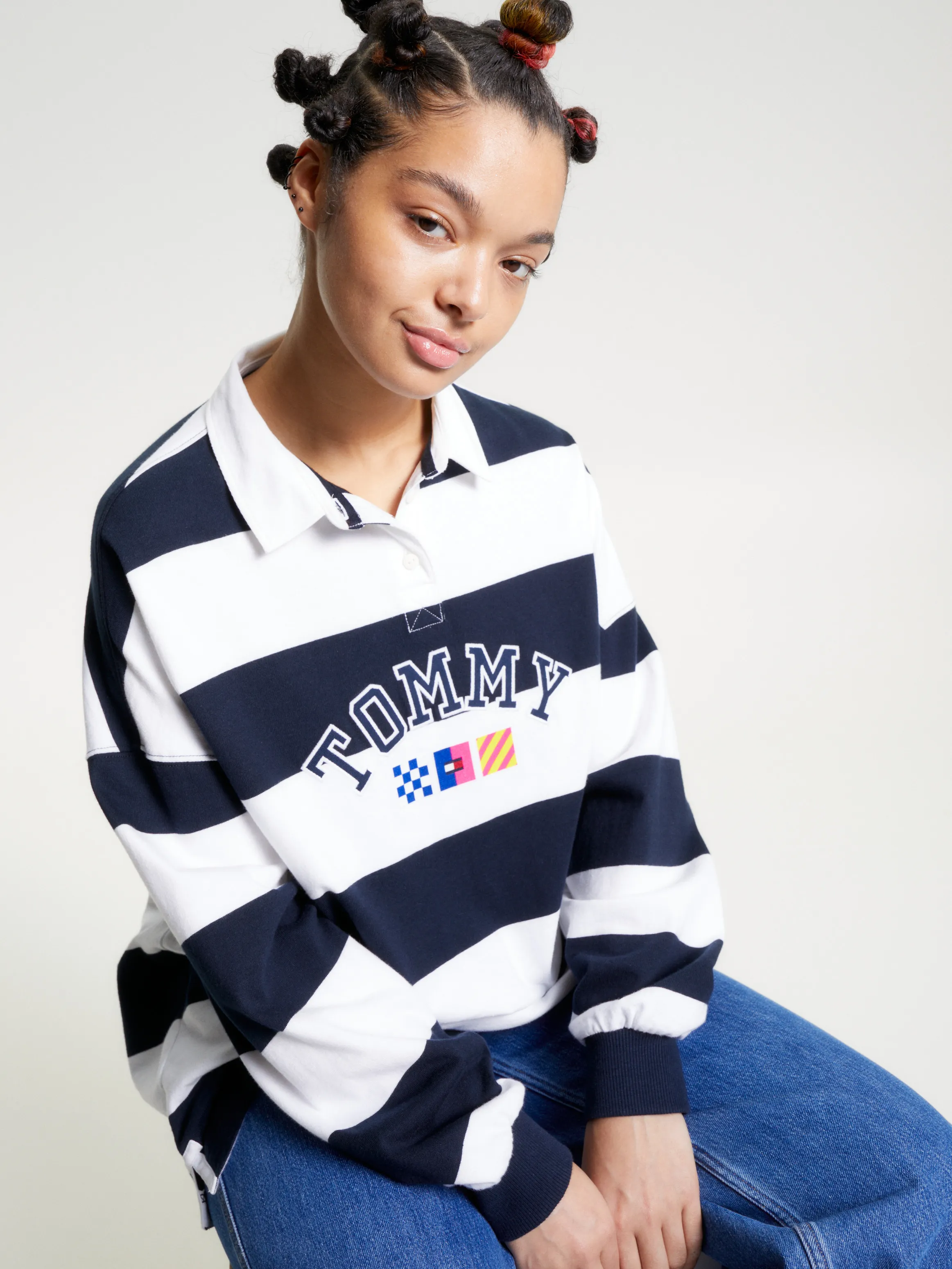 Archive Stripe Oversized Fit Rugby Shirt | Sweatshirts & Hoodies | Tommy Jeans