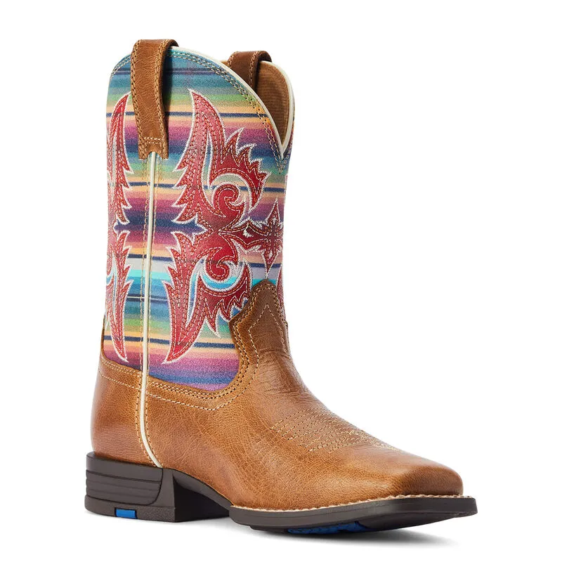 Ariat Kid's 8 Lonestar Square Toe Western Boot - Tan/Serape 10042595