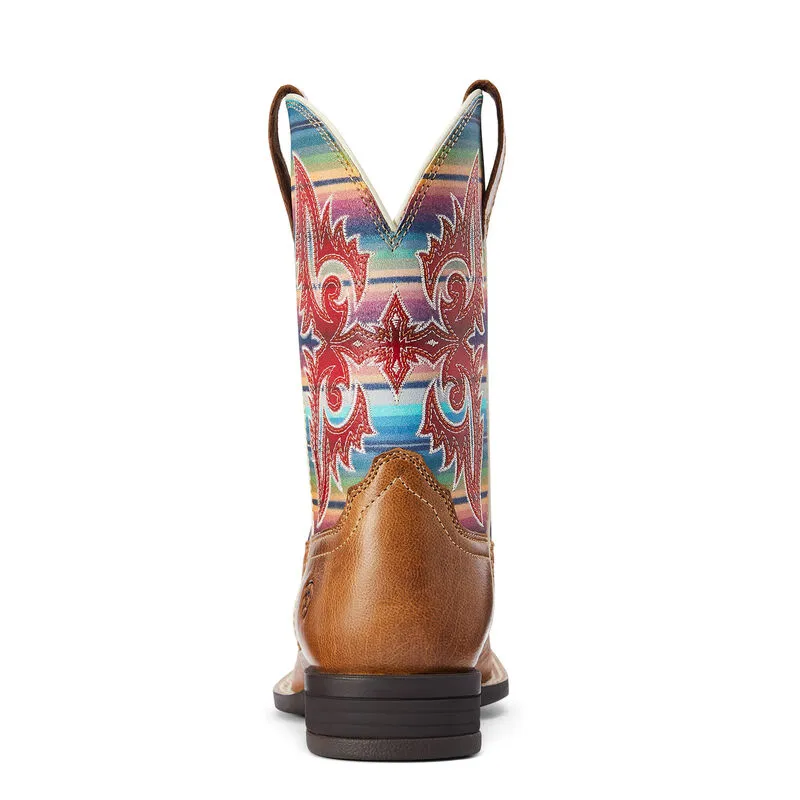 Ariat Kid's 8 Lonestar Square Toe Western Boot - Tan/Serape 10042595