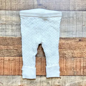 Baby Gap Ivory Cable Knit Button Detail Footless Tights- Size 0-3M