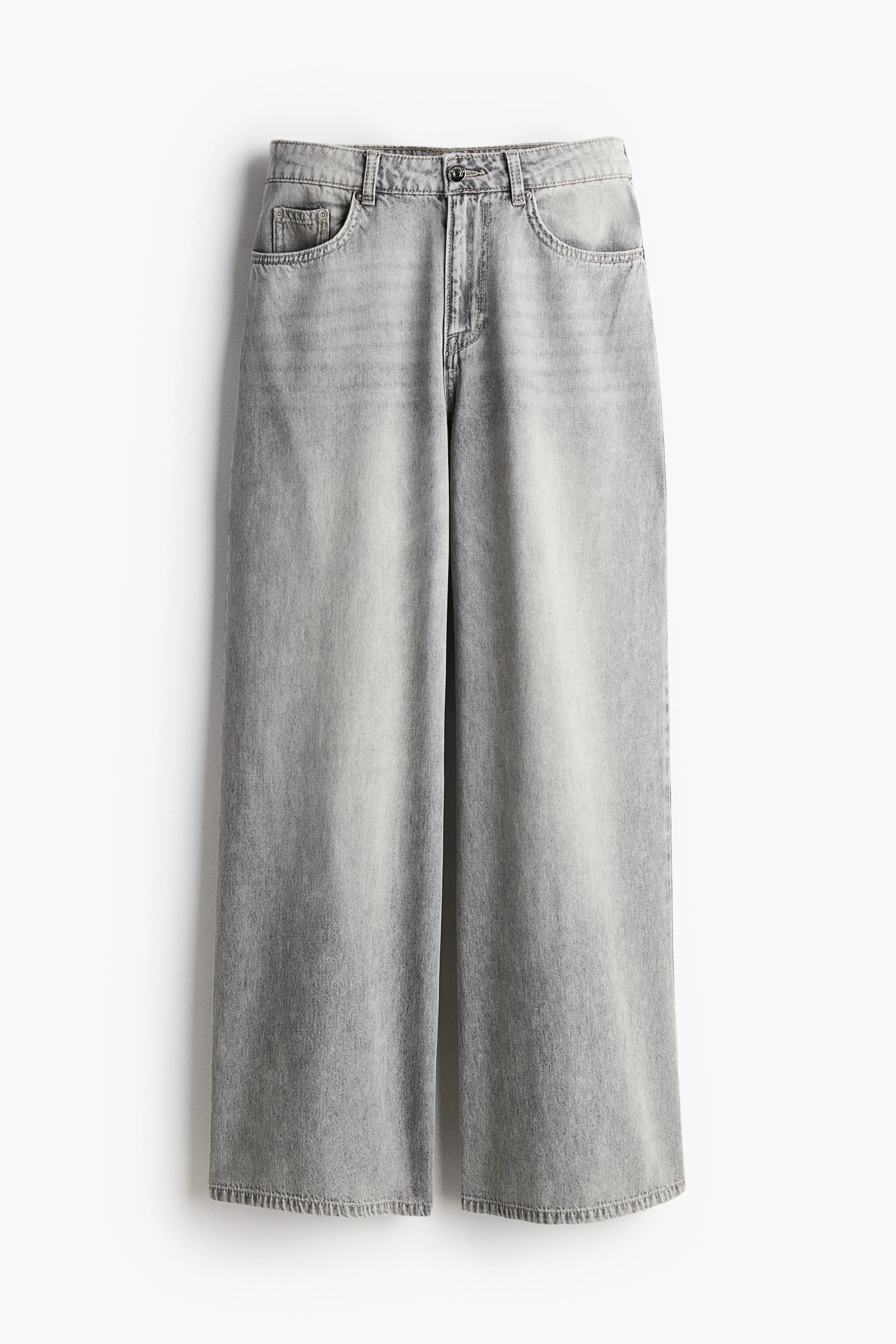 Baggy Wide Low Jeans - Low waist - Extra-long legs - Light grey - Ladies | H&M GB