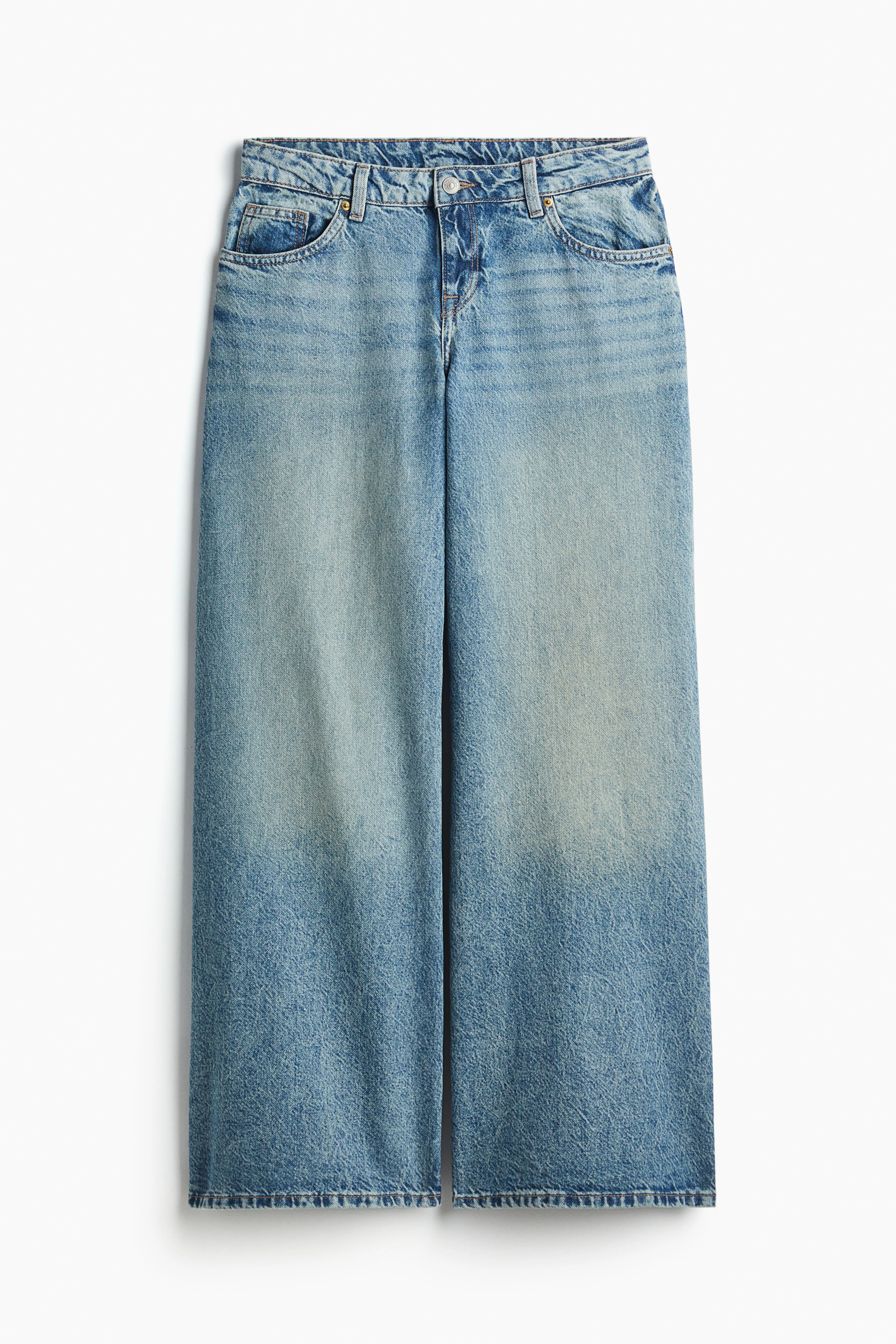 Baggy Wide Low Jeans - Low waist - Long - Light denim blue - Ladies | H&M GB