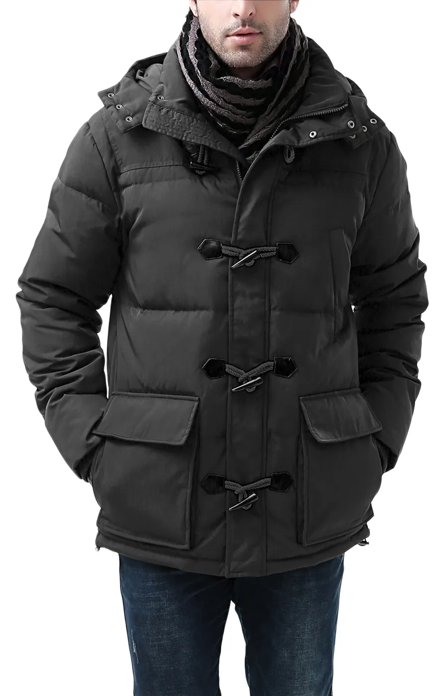 BGSD Men's Connor Hooded Waterproof Toggle Down Parka Coat