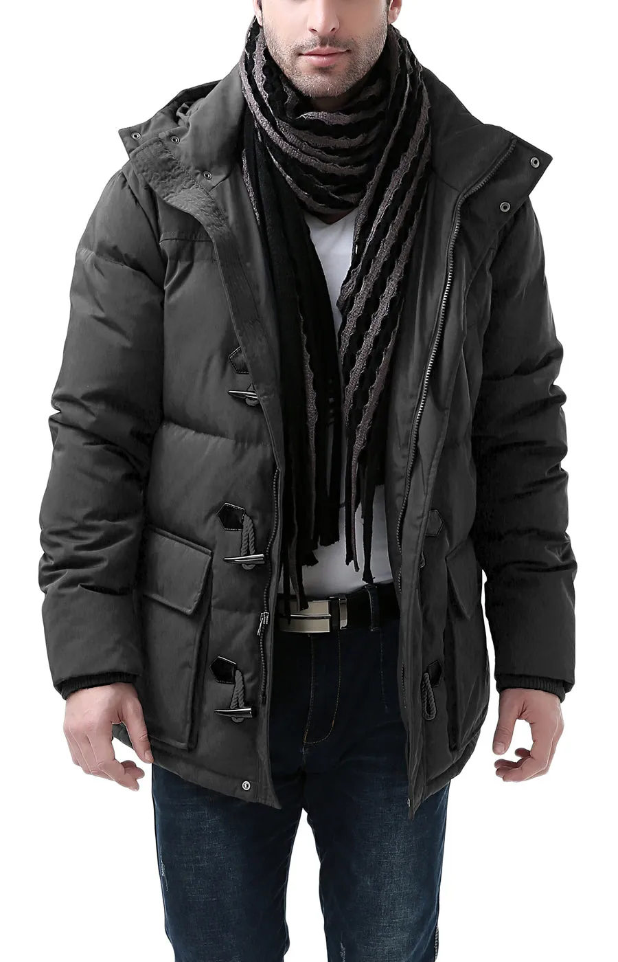 BGSD Men's Connor Hooded Waterproof Toggle Down Parka Coat