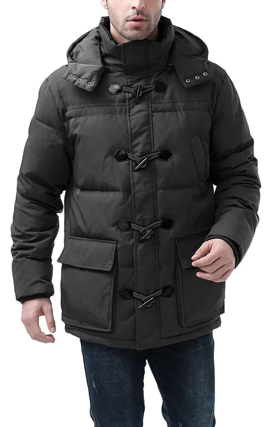 BGSD Men's Connor Hooded Waterproof Toggle Down Parka Coat