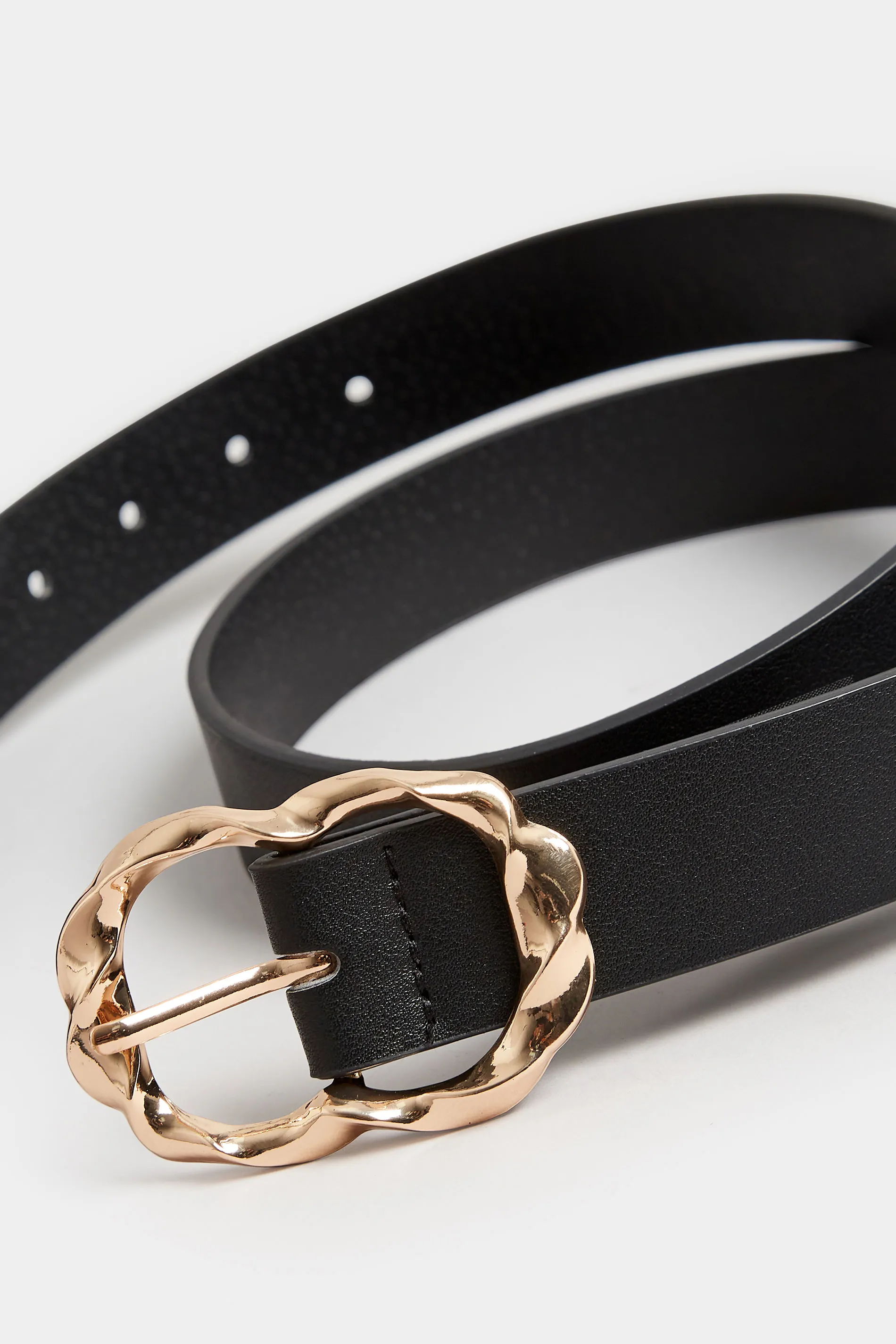 Black & Gold Twisted Buckle Belt