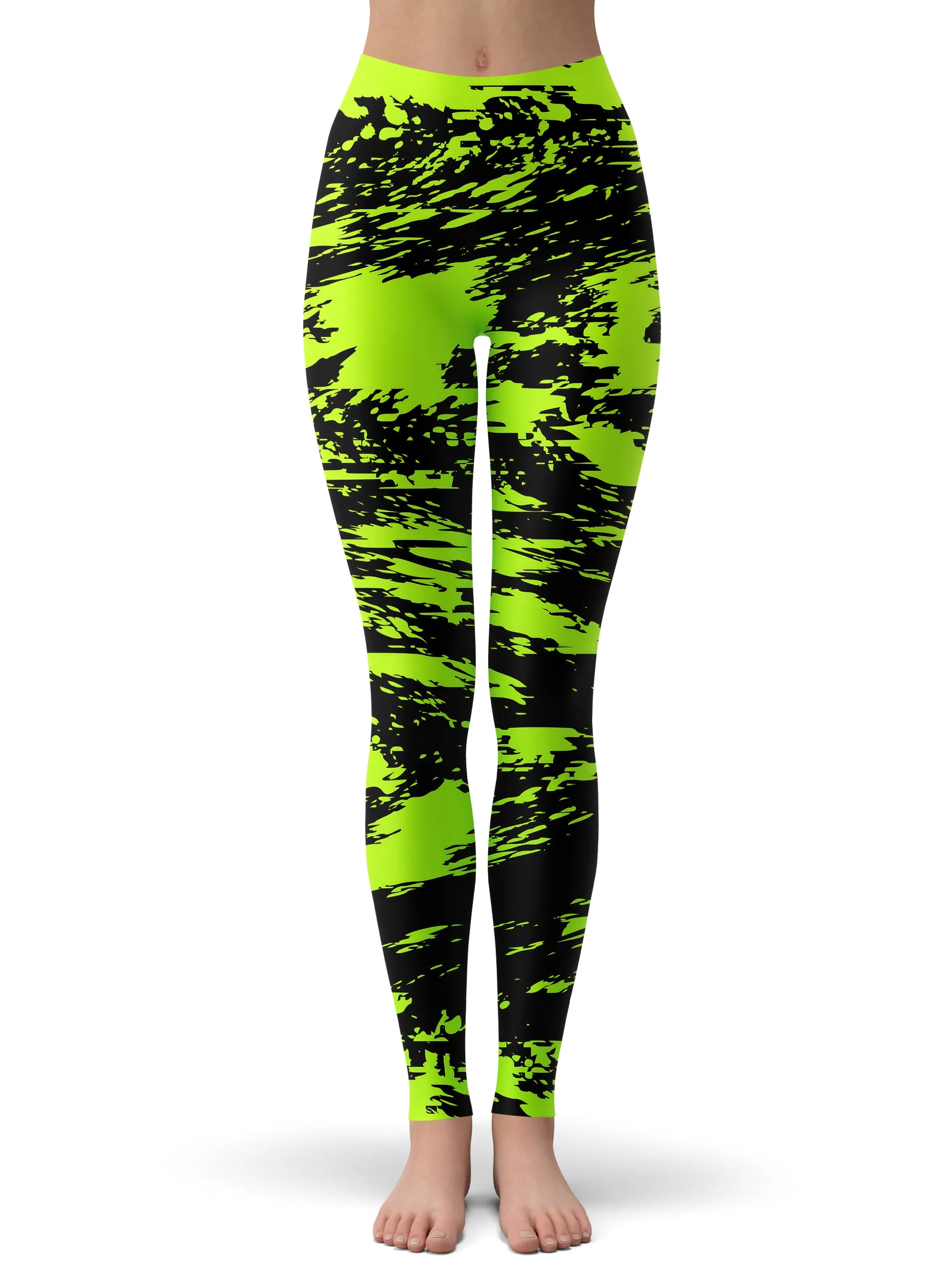 Black Lime Bolt Glitch Hoodie and Leggings Combo