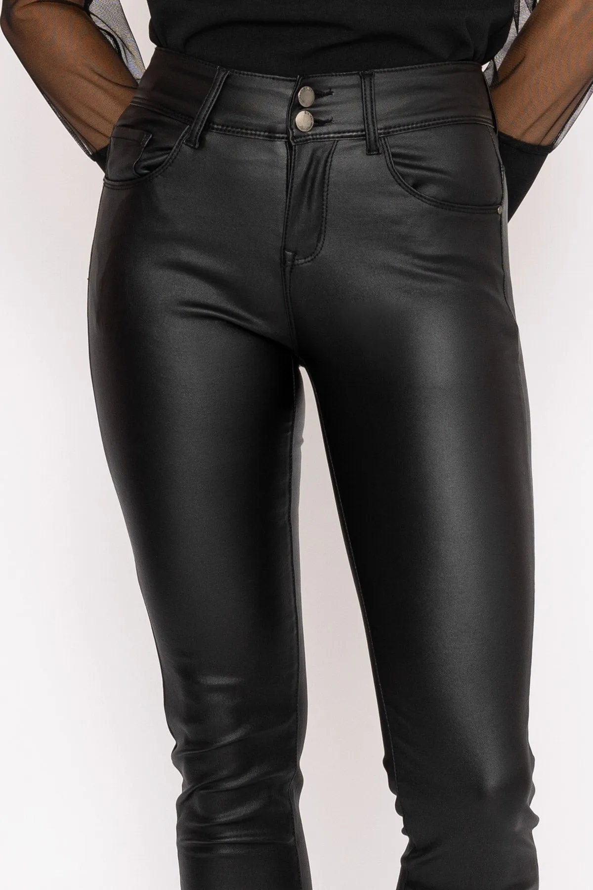 Black Pu Jeans