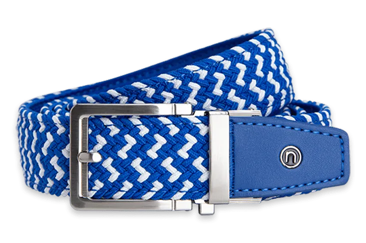 Braided Blue & White, 1 3/8 Strap, Golf Belt