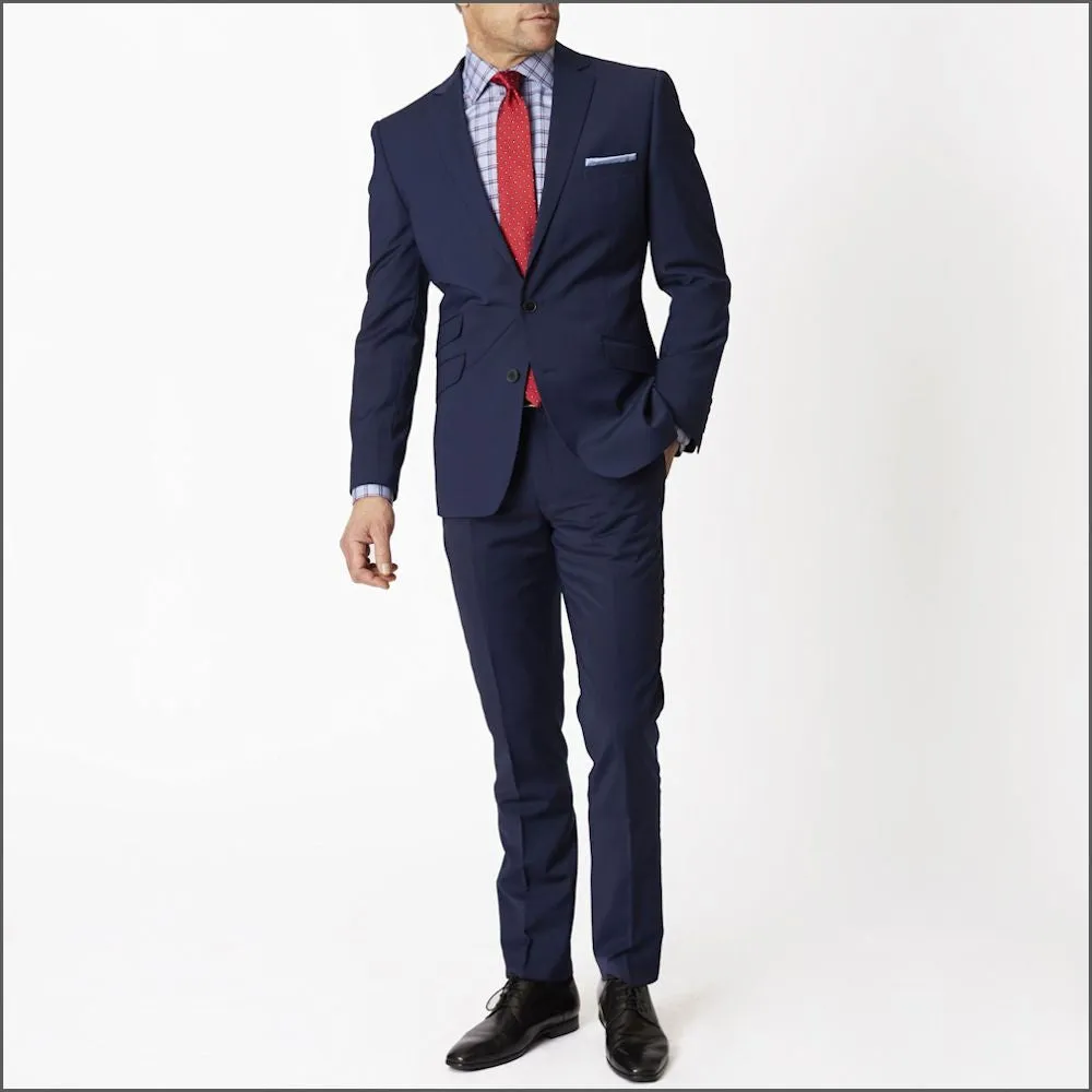 Brook Taverner Cassino Blue Fashion Fit Washable Crease Resistant Suit**