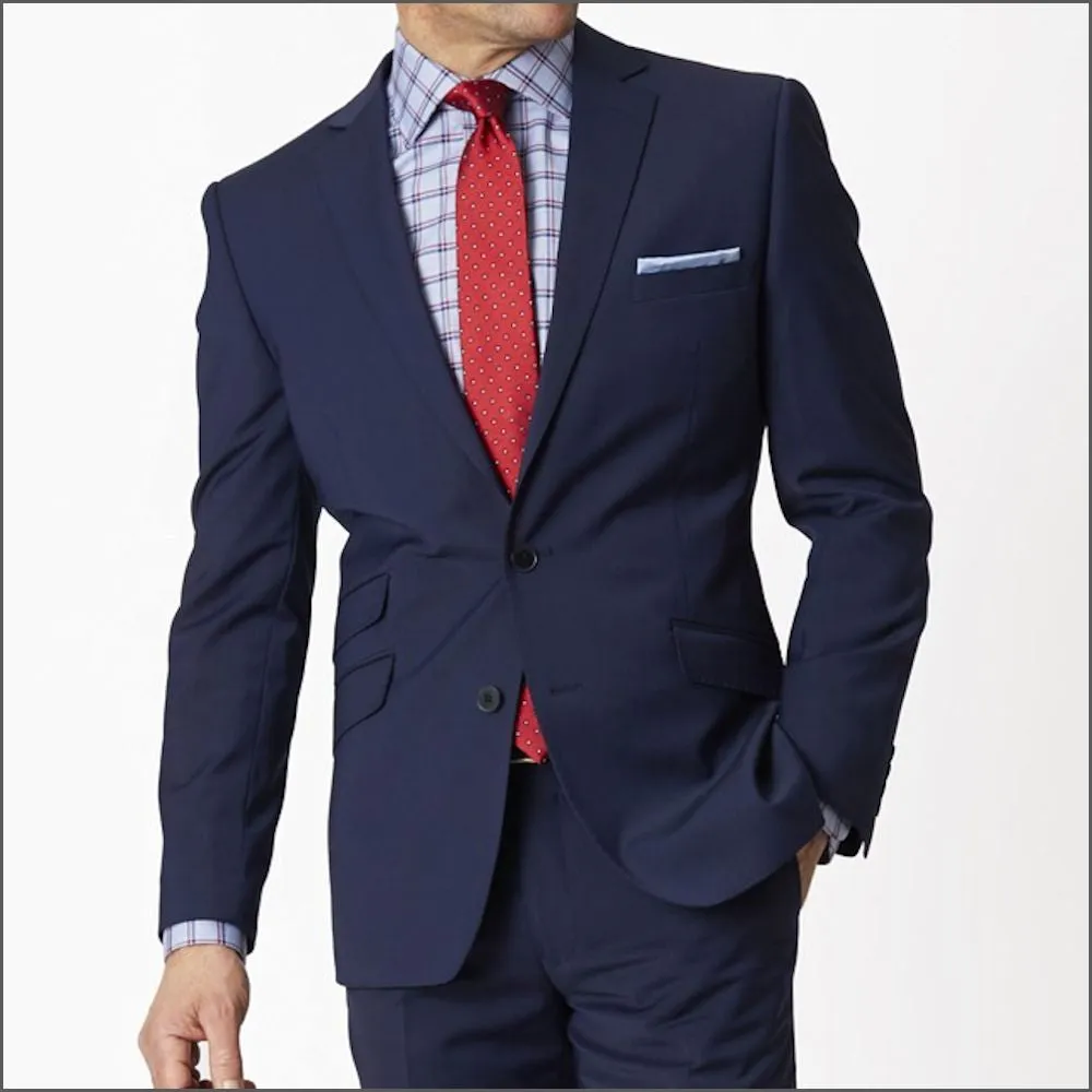 Brook Taverner Cassino Blue Fashion Fit Washable Crease Resistant Suit**