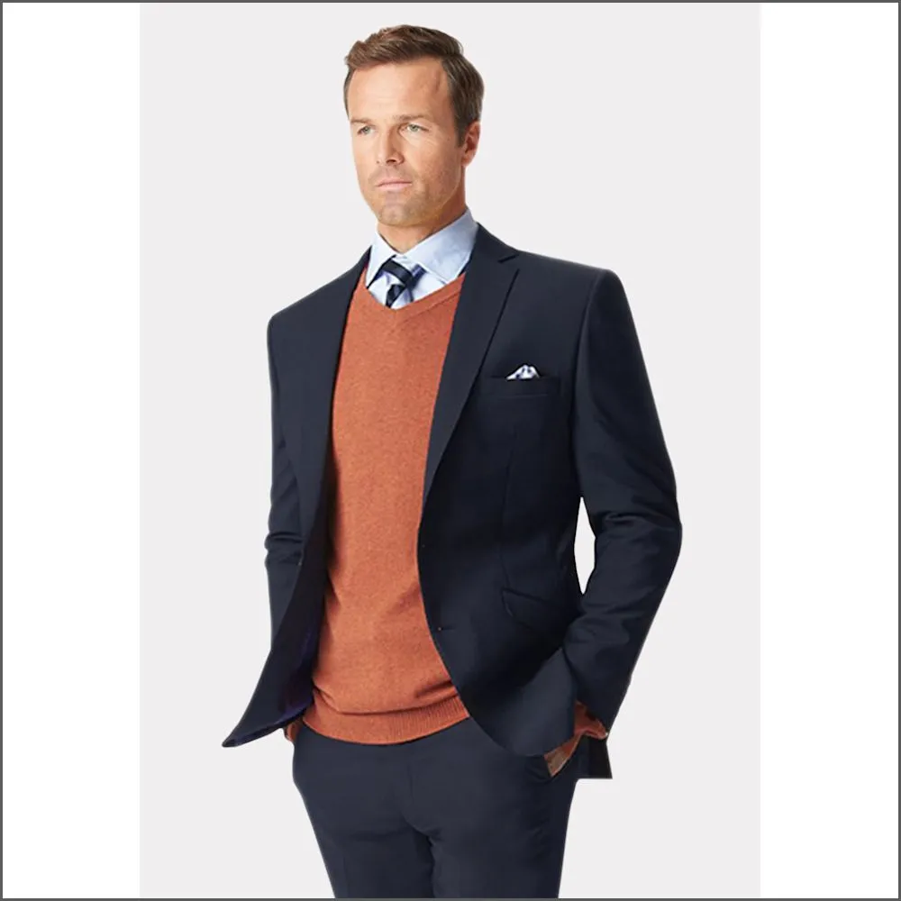 Brook Taverner Cassino Navy Fashion Fit Washable Crease Resistant Suit//