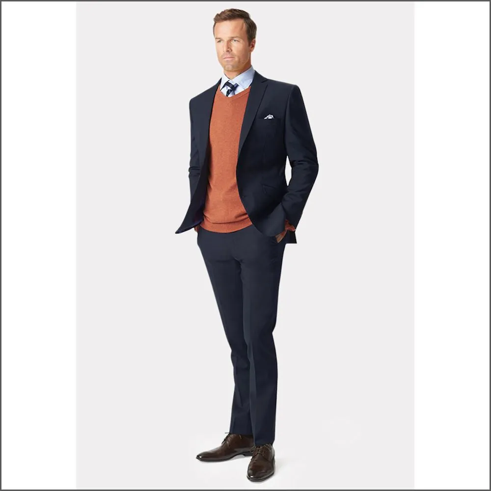 Brook Taverner Cassino Navy Fashion Fit Washable Crease Resistant Suit//