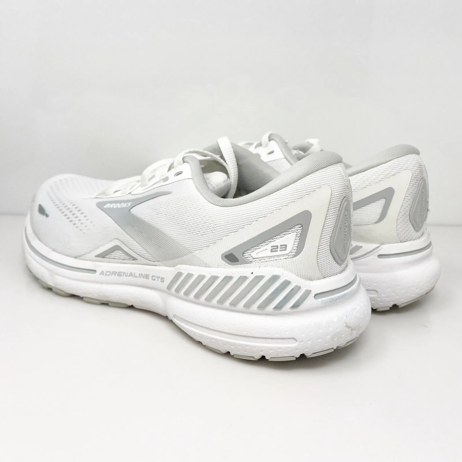 Brooks Womens Adrenaline GTS 23 1203811D104 White Running Shoes Sneaker Sz 7.5 D