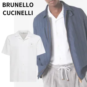 BRUNELLO CUCINELLI  |Plain Cotton Short Sleeves Shirts