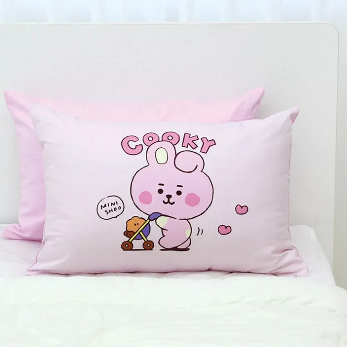 BT21 Little Buddy Pillow Covers Bangtan Boys BTS Cushion Cases 100% Cotton Kpop Home Decor Bedroom Naradeco Line Freinds