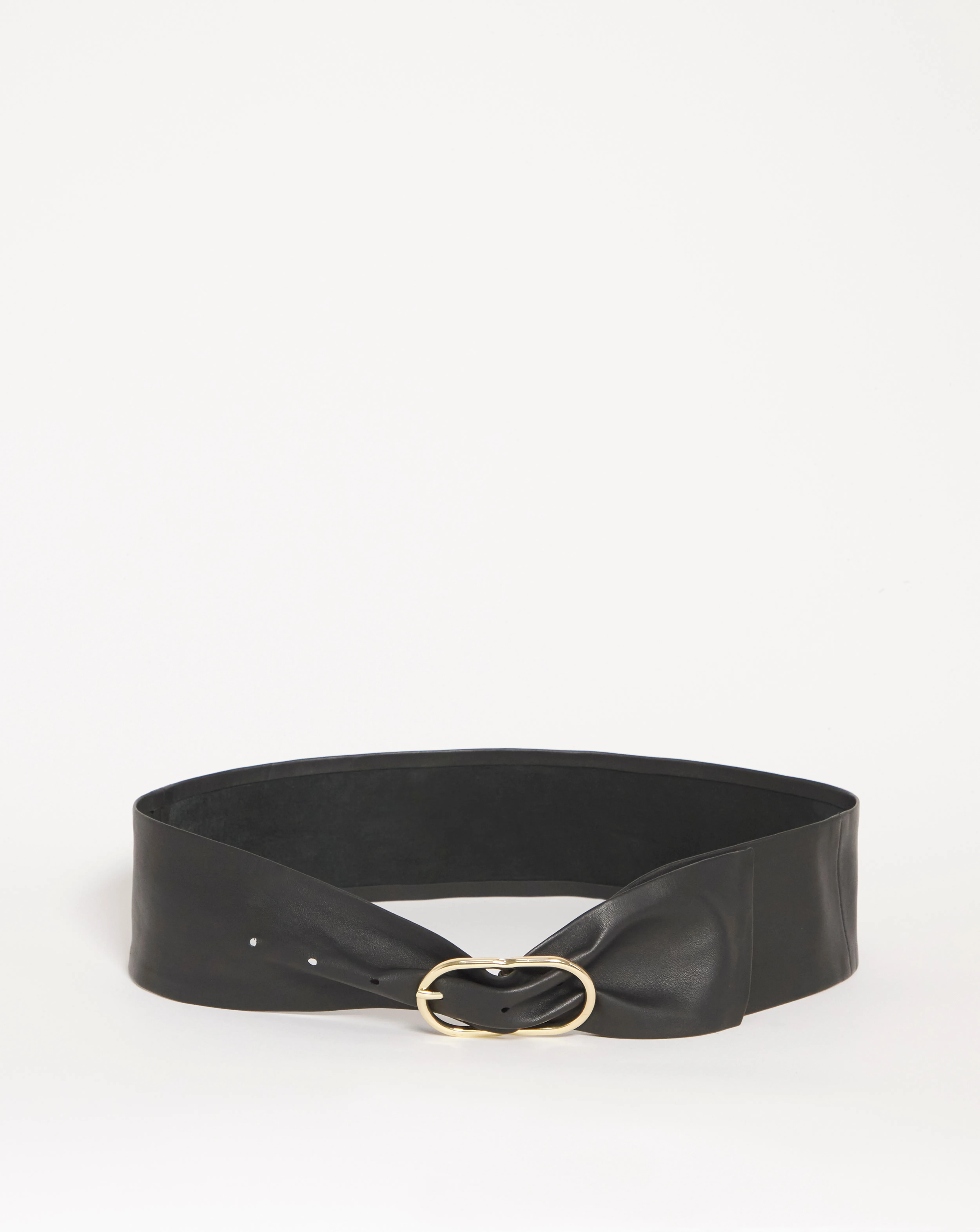 Buckle Detail Wide Waist Leather Belt | Simply Be