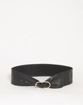 Buckle Detail Wide Waist Leather Belt | Simply Be