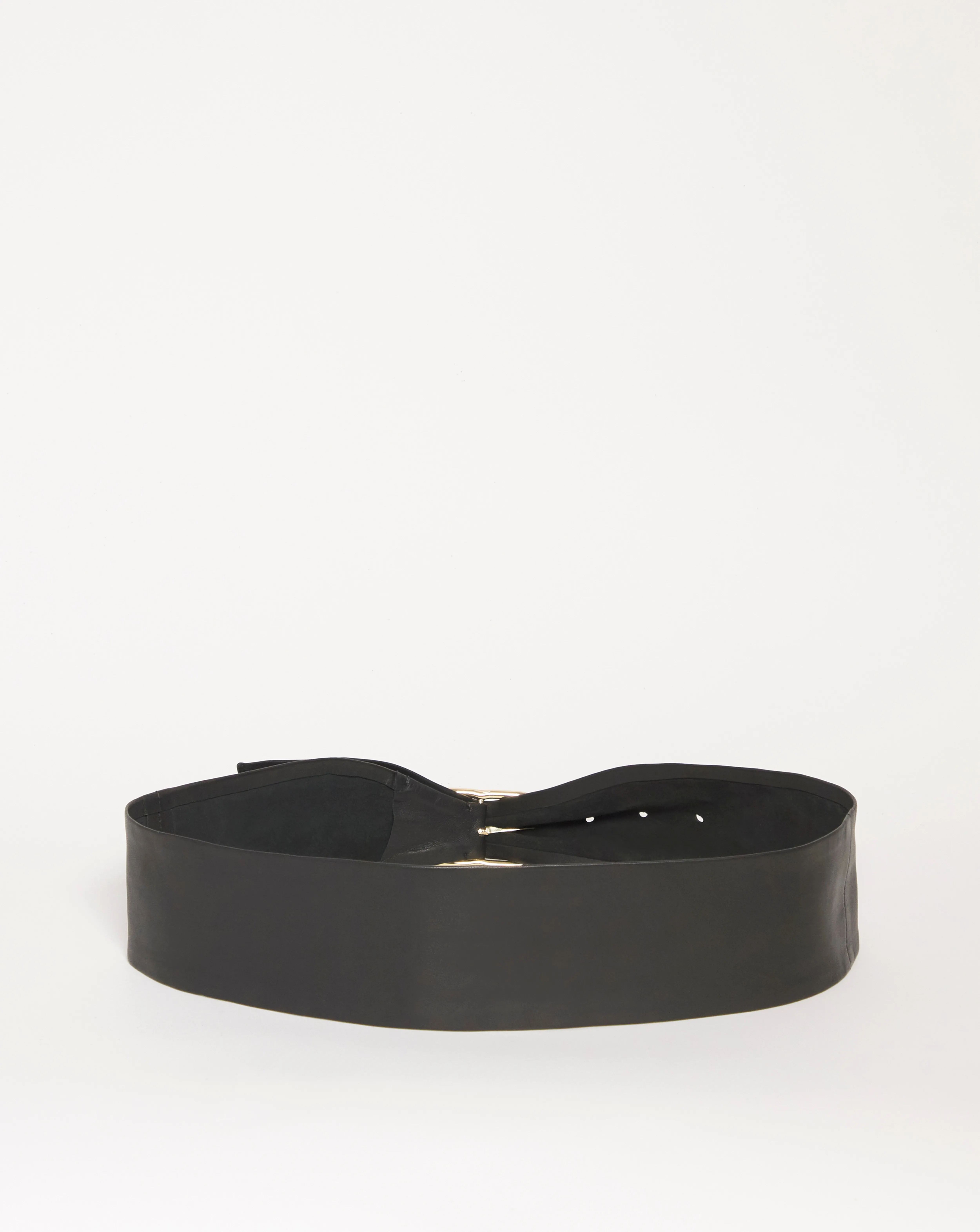 Buckle Detail Wide Waist Leather Belt | Simply Be