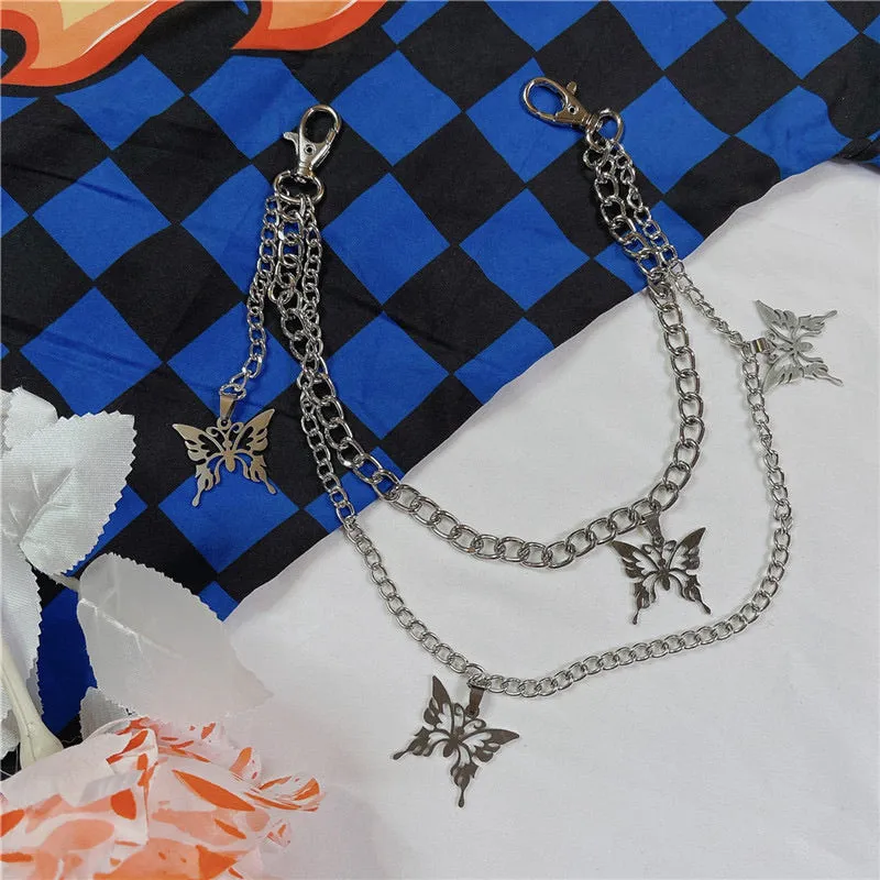 Butterfly/Lightening Charm Chain Drop Belt