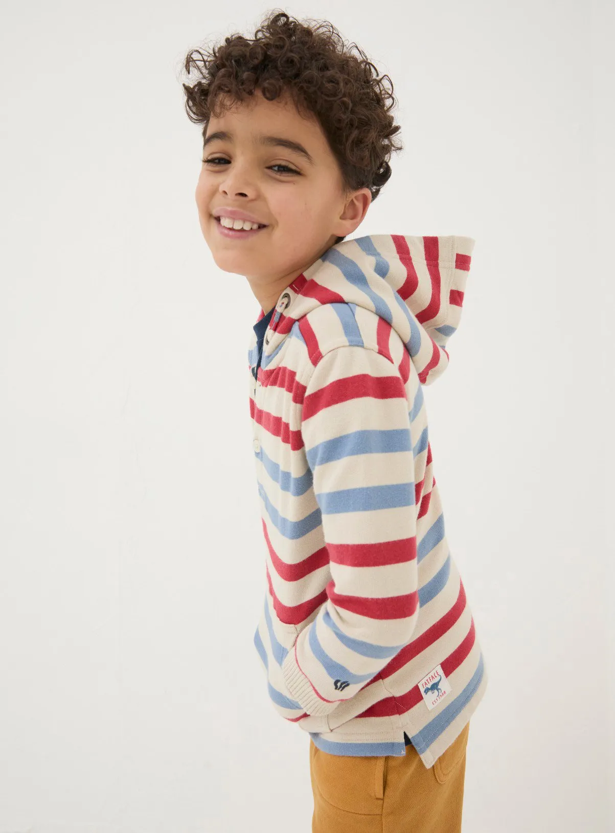 Buy FATFACE Stripe Half Neck Hoodie 9-10 years | Jumpers and hoodies | Tu