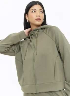 Buy Khaki Boxy Zip-Through Coord Hoodie XL | Hoodies and sweatshirts | Tu