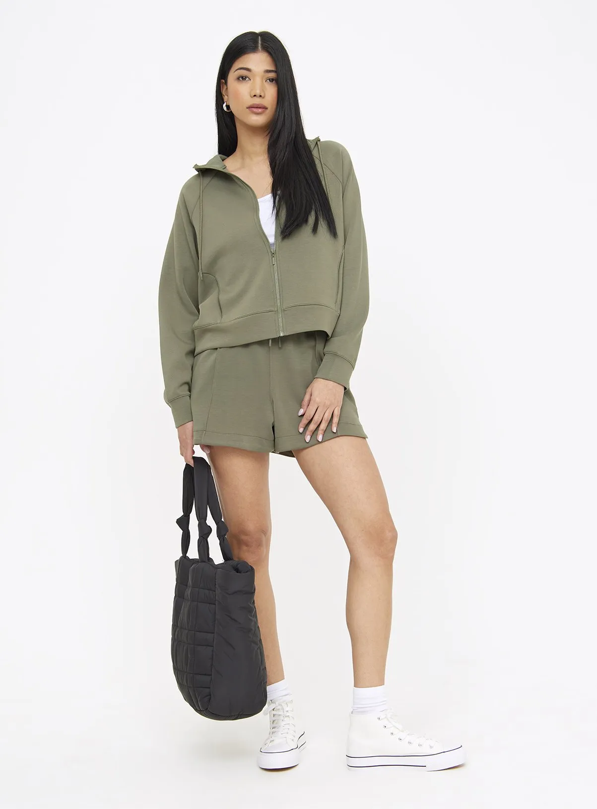 Buy Khaki Boxy Zip-Through Coord Hoodie XL | Hoodies and sweatshirts | Tu