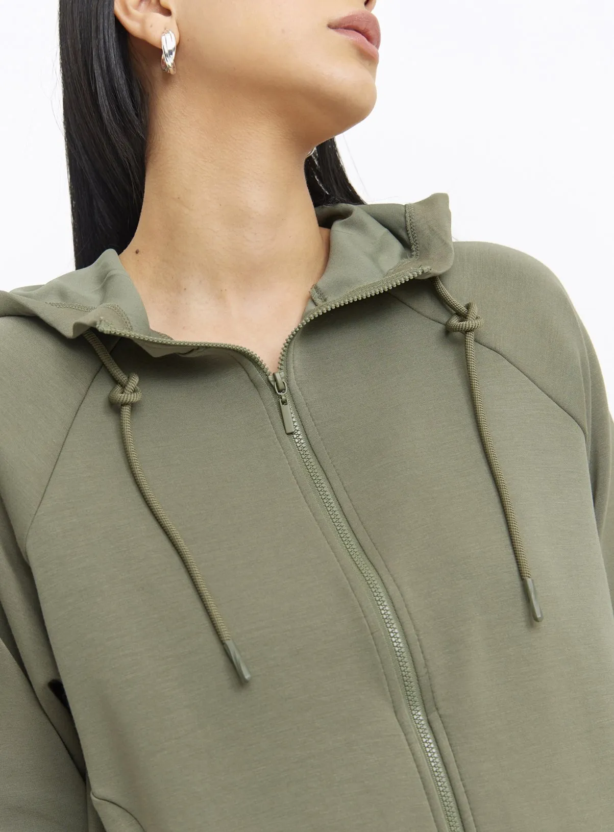 Buy Khaki Boxy Zip-Through Coord Hoodie XL | Hoodies and sweatshirts | Tu