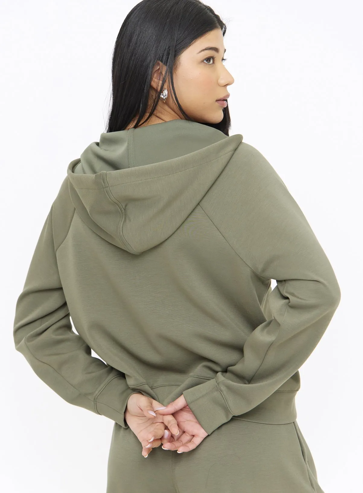 Buy Khaki Boxy Zip-Through Coord Hoodie XL | Hoodies and sweatshirts | Tu