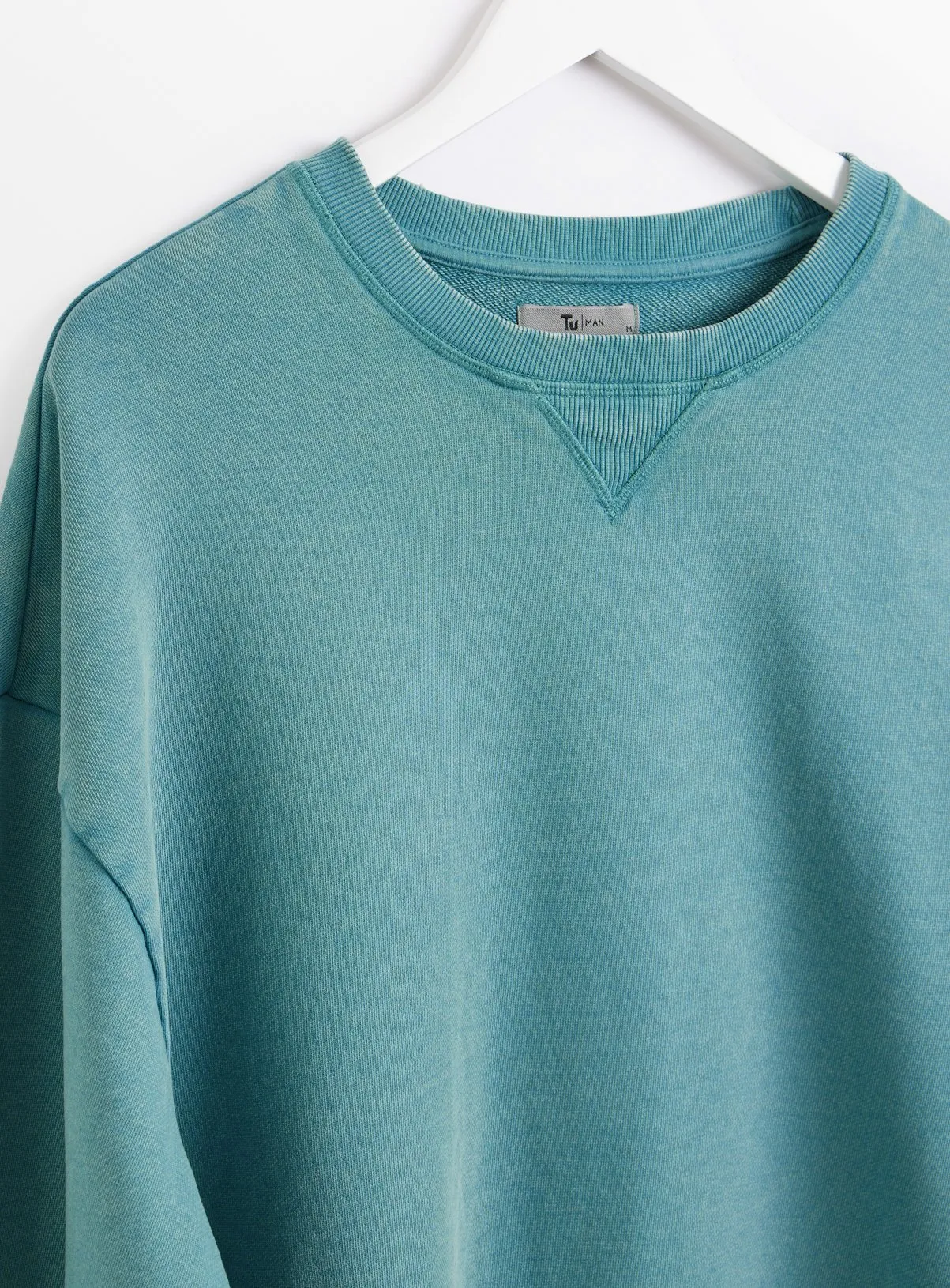 Buy Teal Garment Dye Crew Neck Sweatshirt XXXL | Sweatshirts and hoodies | Tu