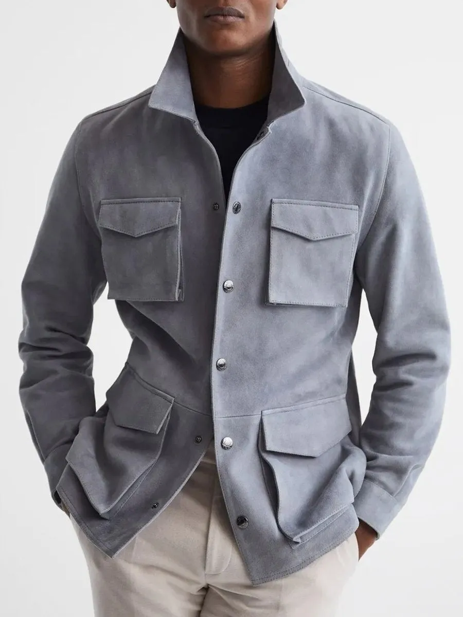 Casual Solid Four Pocket Jacket