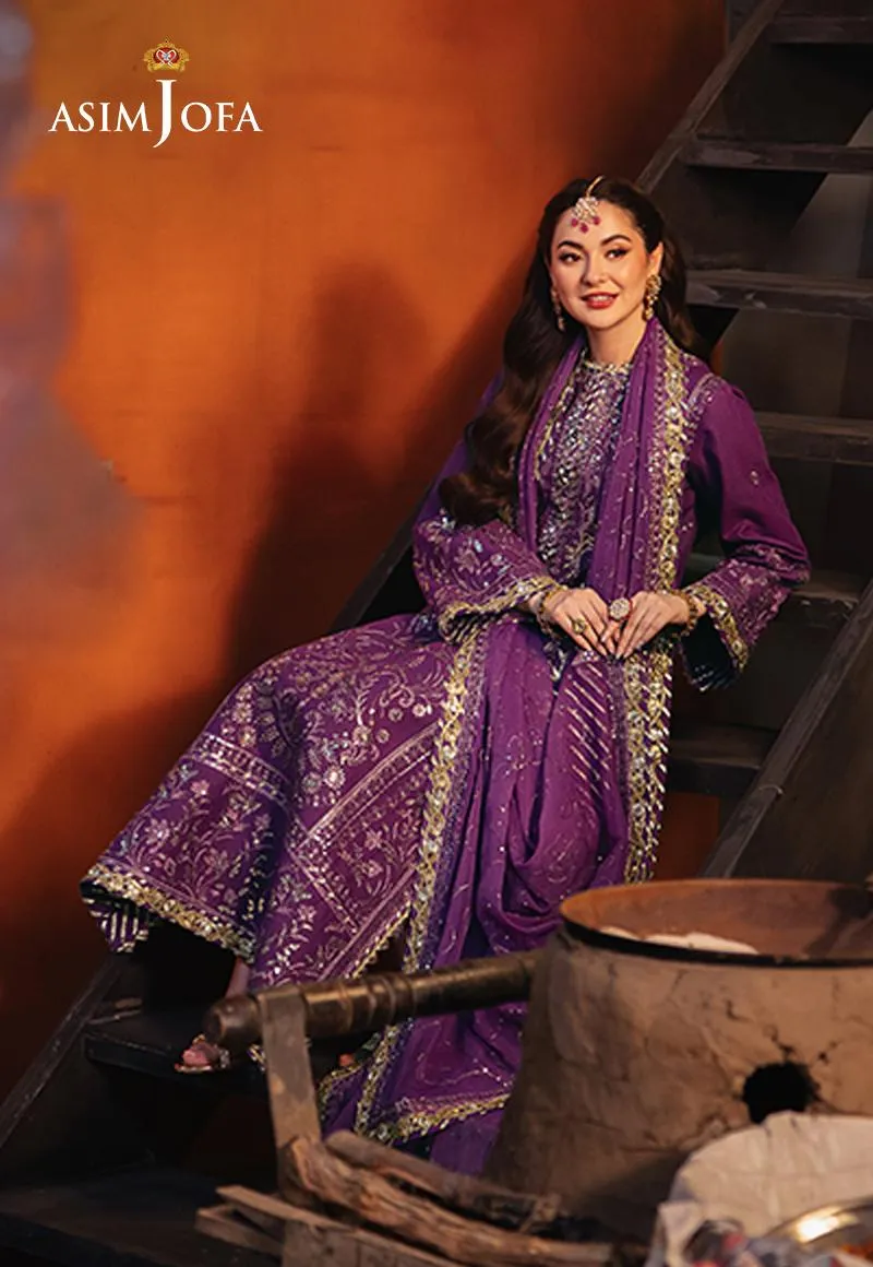 Chamkeeli by Asim Jofa Embroidered Twisted Silk Unstitched 3Pc Suit AJKK-07