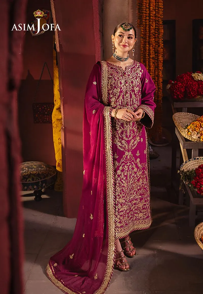 Chamkeeli by Asim Jofa Embroidered Twisted Silk Unstitched 3Pc Suit AJKK-21