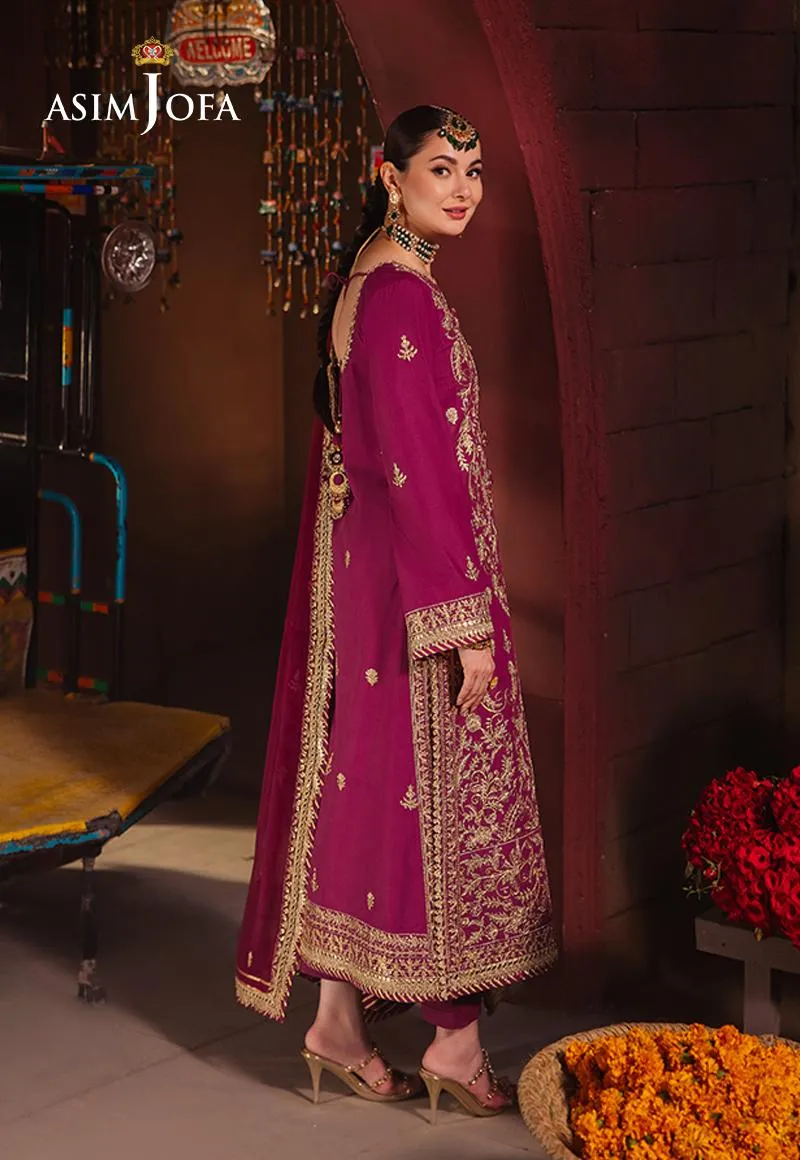 Chamkeeli by Asim Jofa Embroidered Twisted Silk Unstitched 3Pc Suit AJKK-21